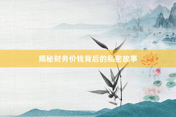 揭秘财务价钱背后的私密故事