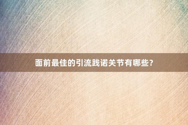 面前最佳的引流践诺关节有哪些?